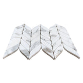 Calacatta Gold Italian Marble Leaf Shape Mosaic Tile Polished (Glossy)